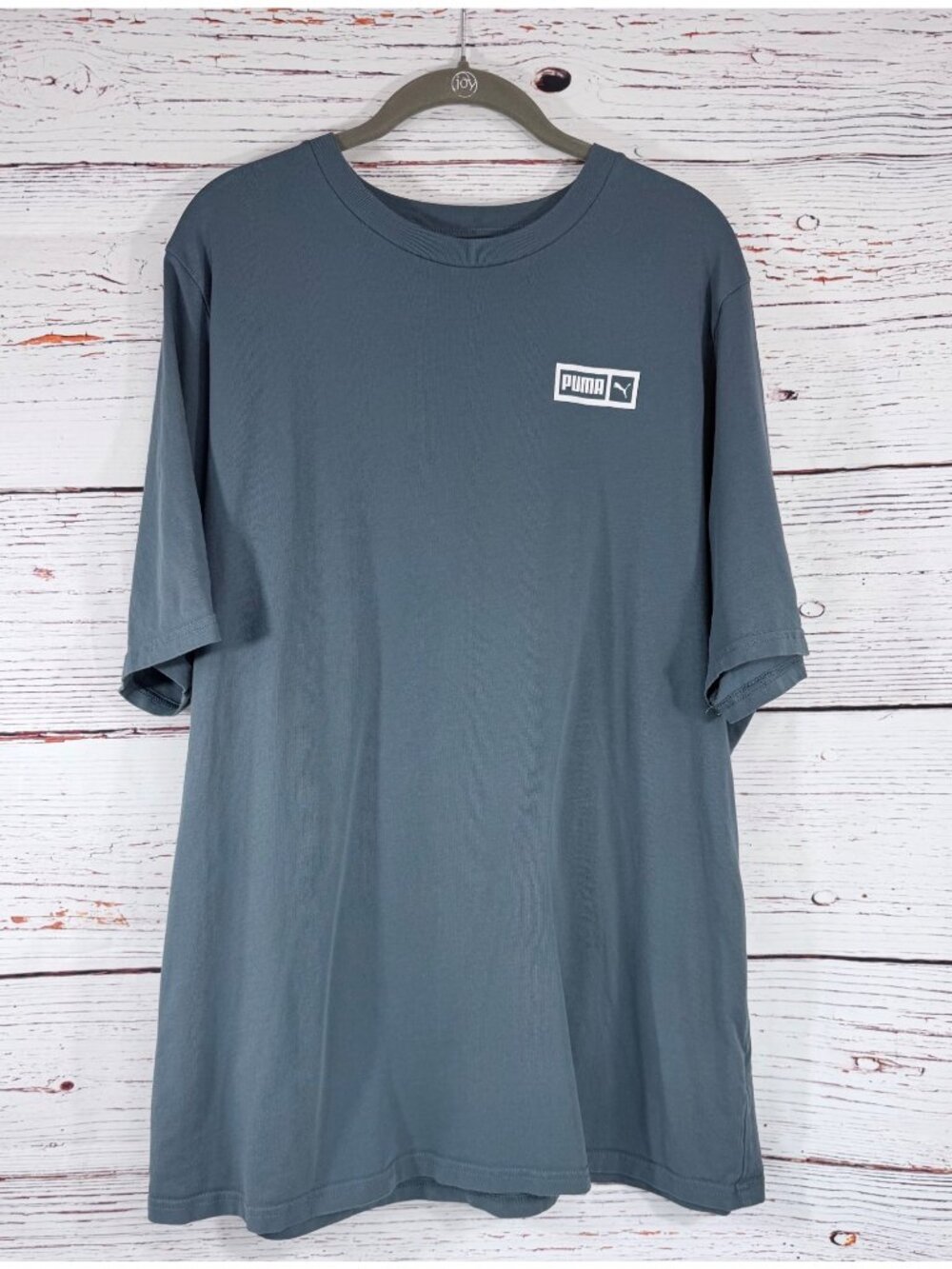 Puma NWOT Mens Blue Graphic Logo T-Shirt Crew Neck Short Sleeve 100% Cotton Size